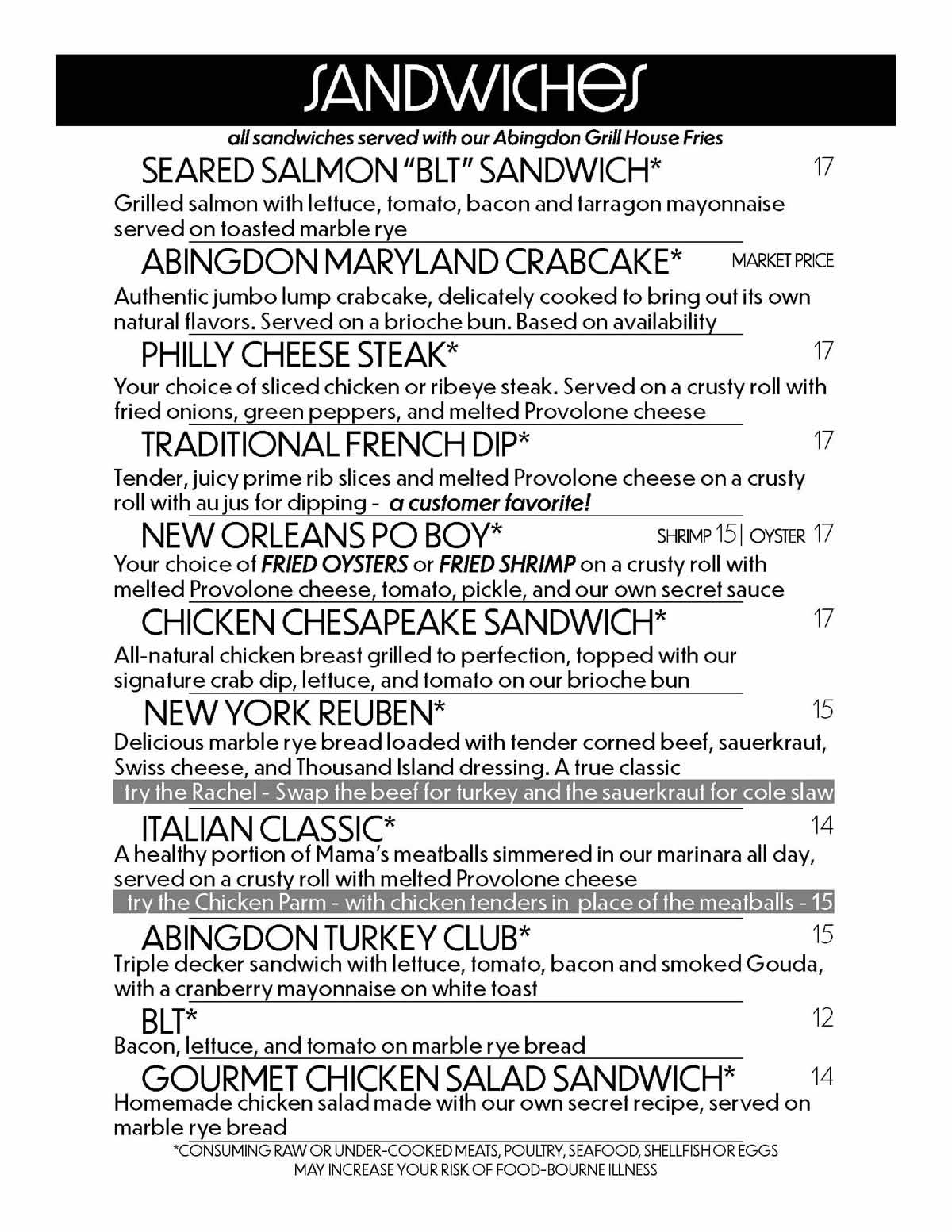 Restaurant Menu Page 3